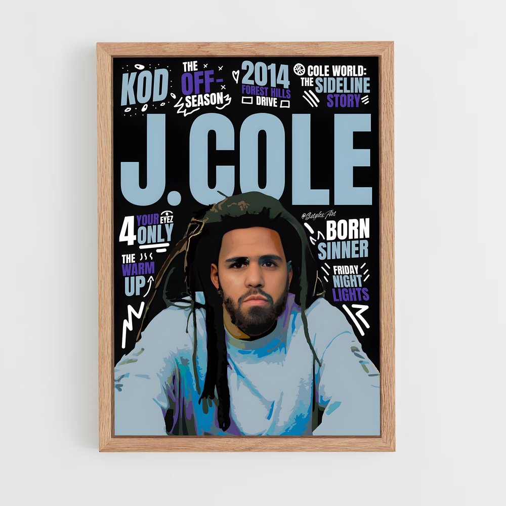 j-cole-3 cadre Bois clair
