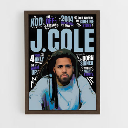 j-cole-3 cadre Bois foncé