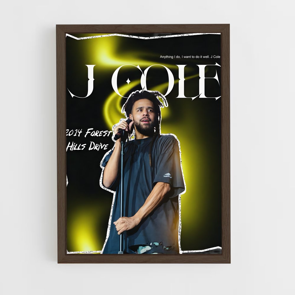 j-cole-5 cadre Bois foncé