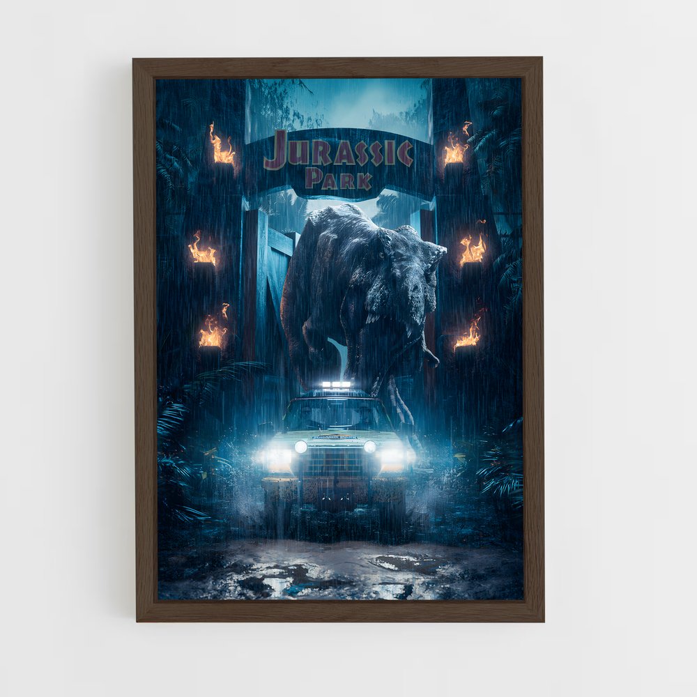 jurassic-park-1 cadre Bois foncé