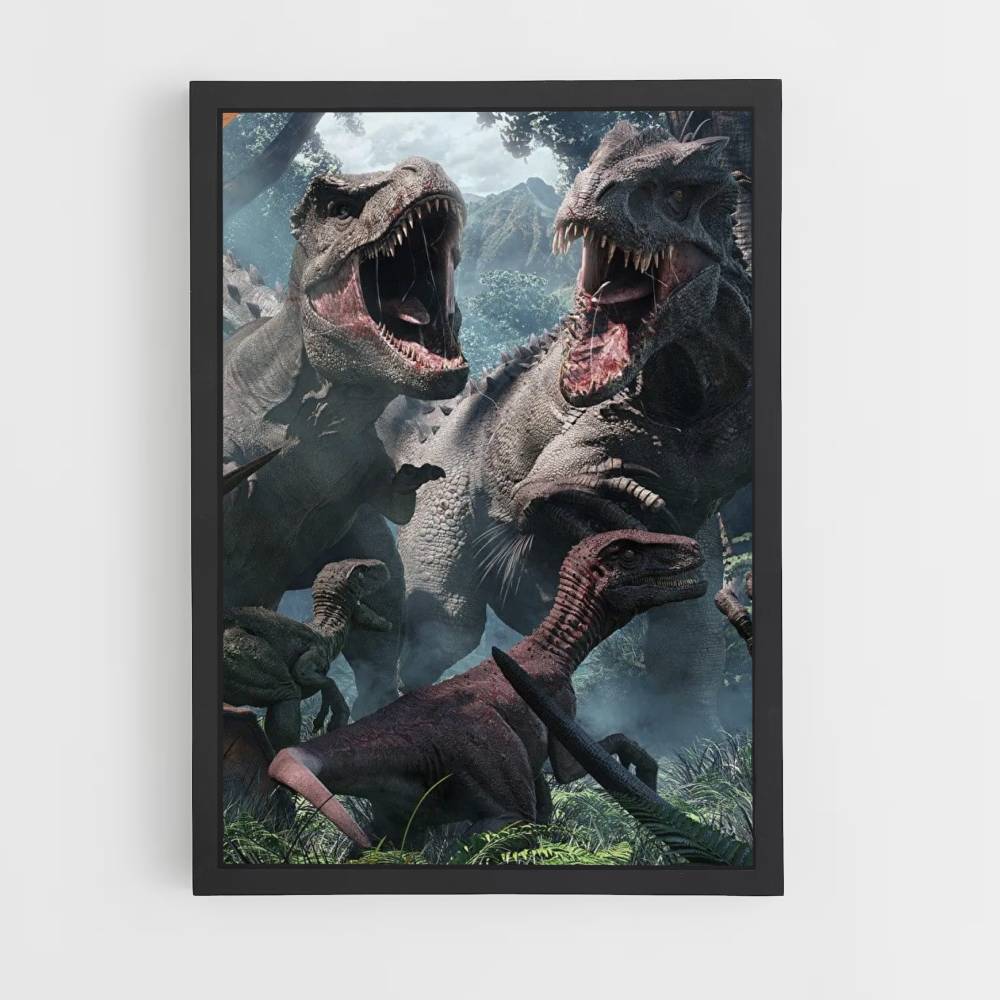 Dinosaur fight Poster