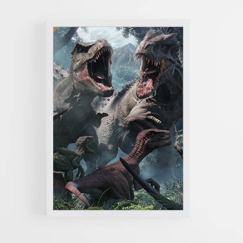 Dinosaur fight Poster