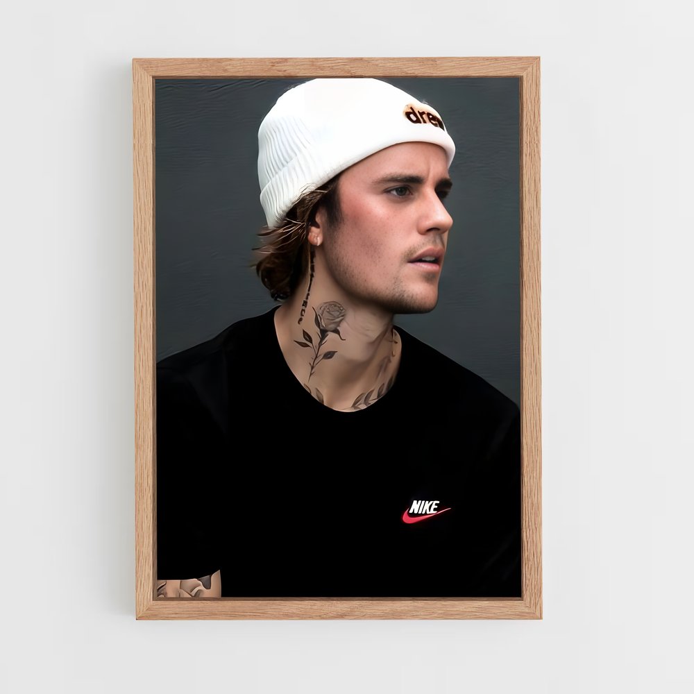 justin-bieber-4 cadre Bois clair