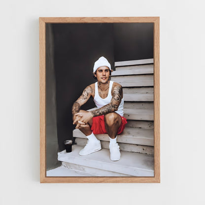 justin-bieber-6 cadre Bois clair
