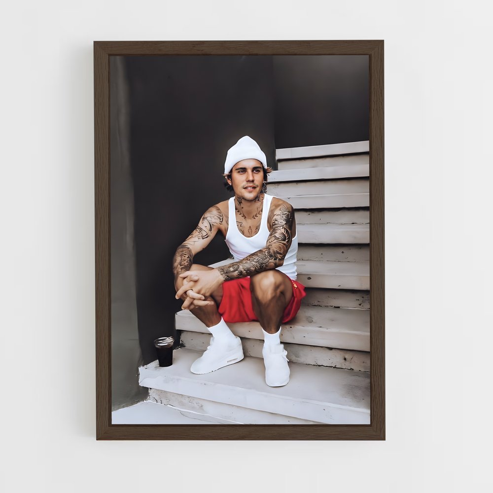 justin-bieber-6 cadre Bois foncé