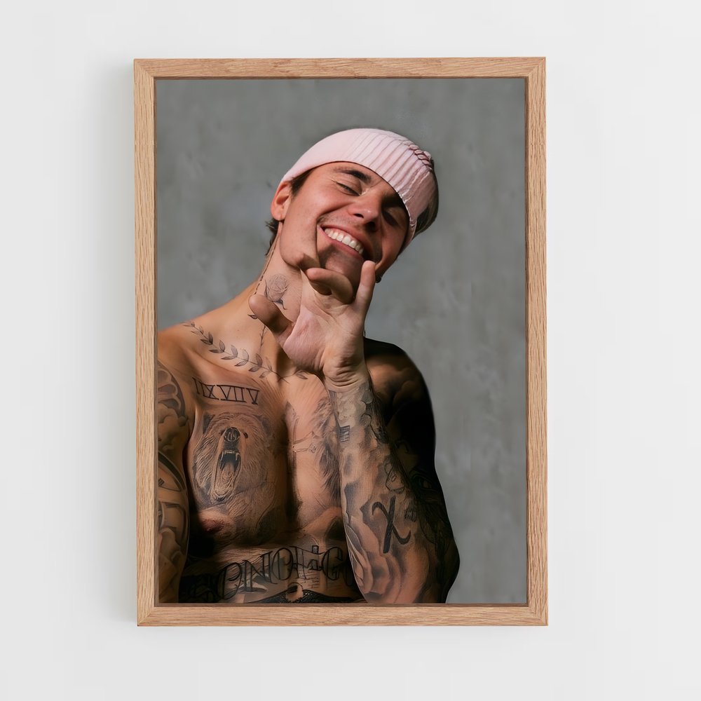 justin-bieber-7 cadre Bois clair