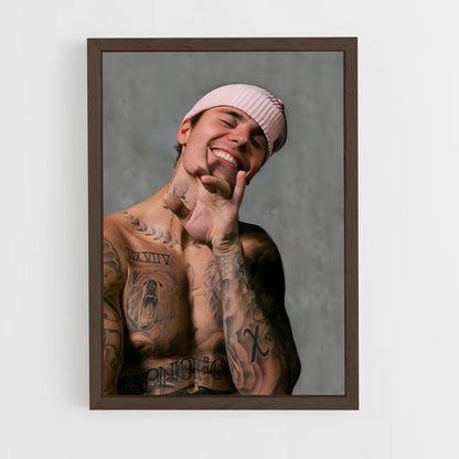 justin-bieber-7 cadre Bois foncé