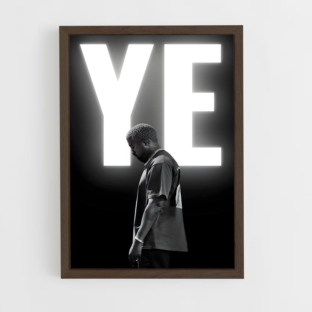 kanye-west-2 cadre Bois foncé