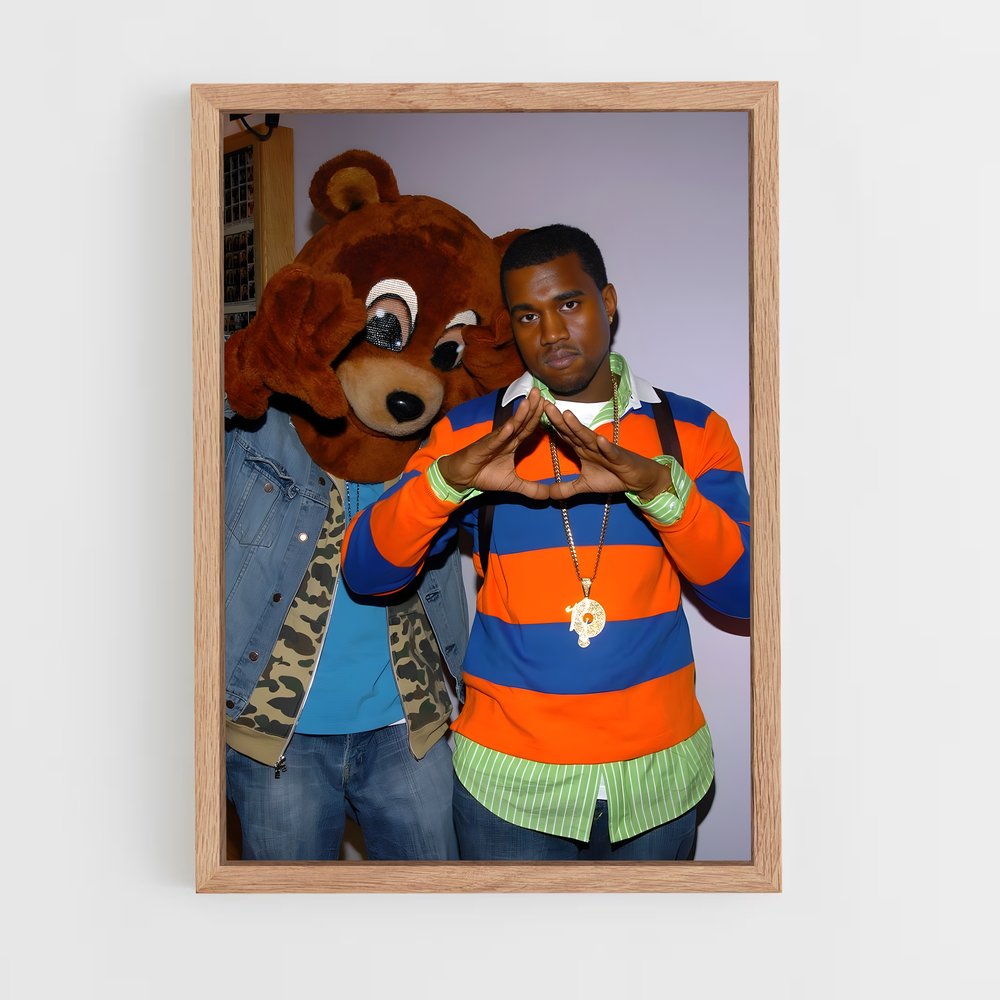 kanye-west-3 cadre Bois clair