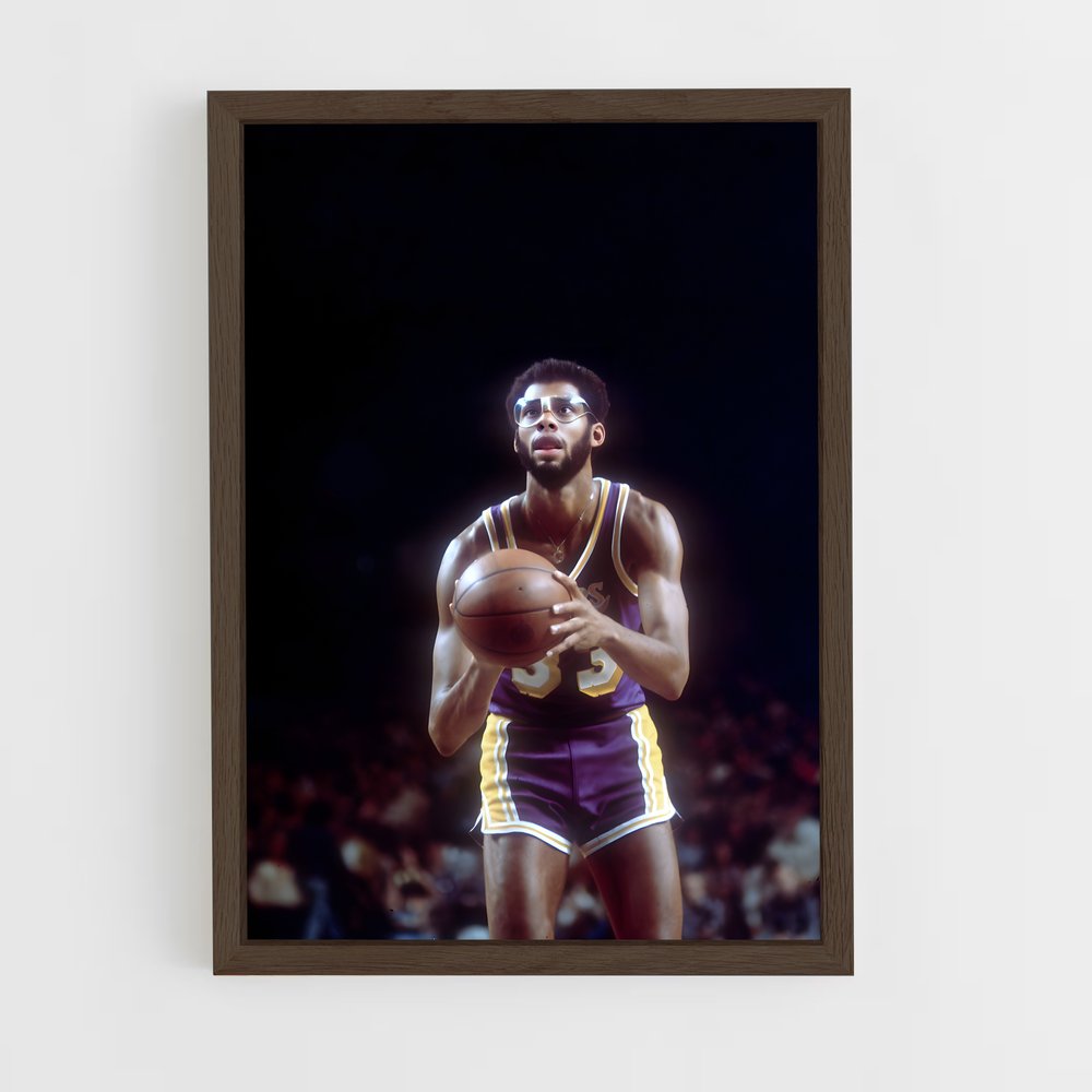kareem-abdul-jabbar-5 cadre Bois foncé