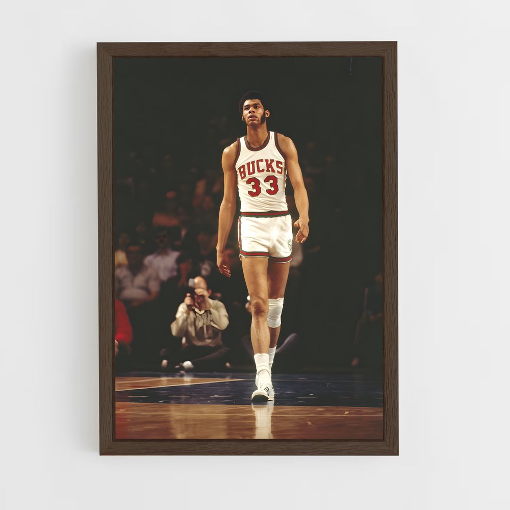 kareem-abdul-jabbar-9 cadre Bois foncé