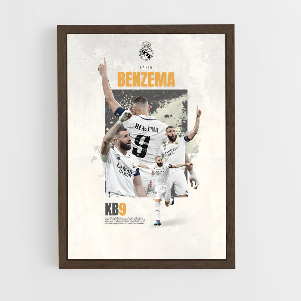 karim-benzema-12 cadre Bois foncé