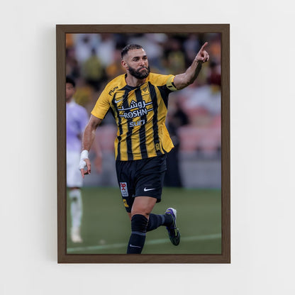 karim-benzema-14 cadre Bois foncé