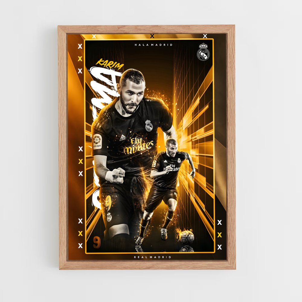 karim-benzema-18 cadre Bois clair
