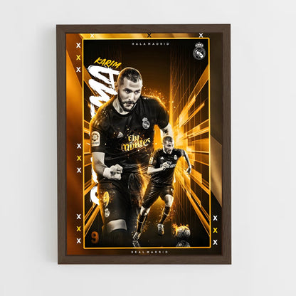 karim-benzema-18 cadre Bois foncé