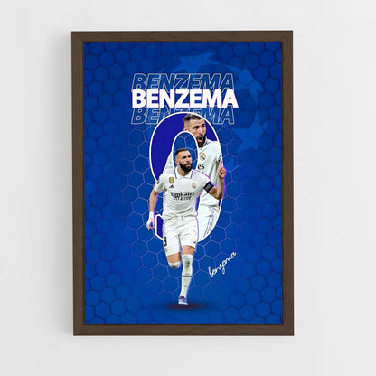 karim-benzema-9 cadre Bois foncé