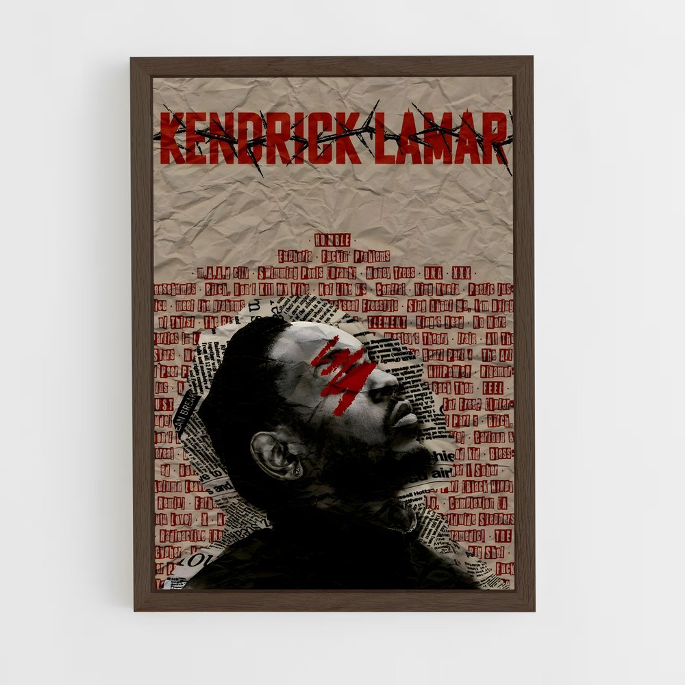 kendrick-lamar-3 cadre Bois foncé