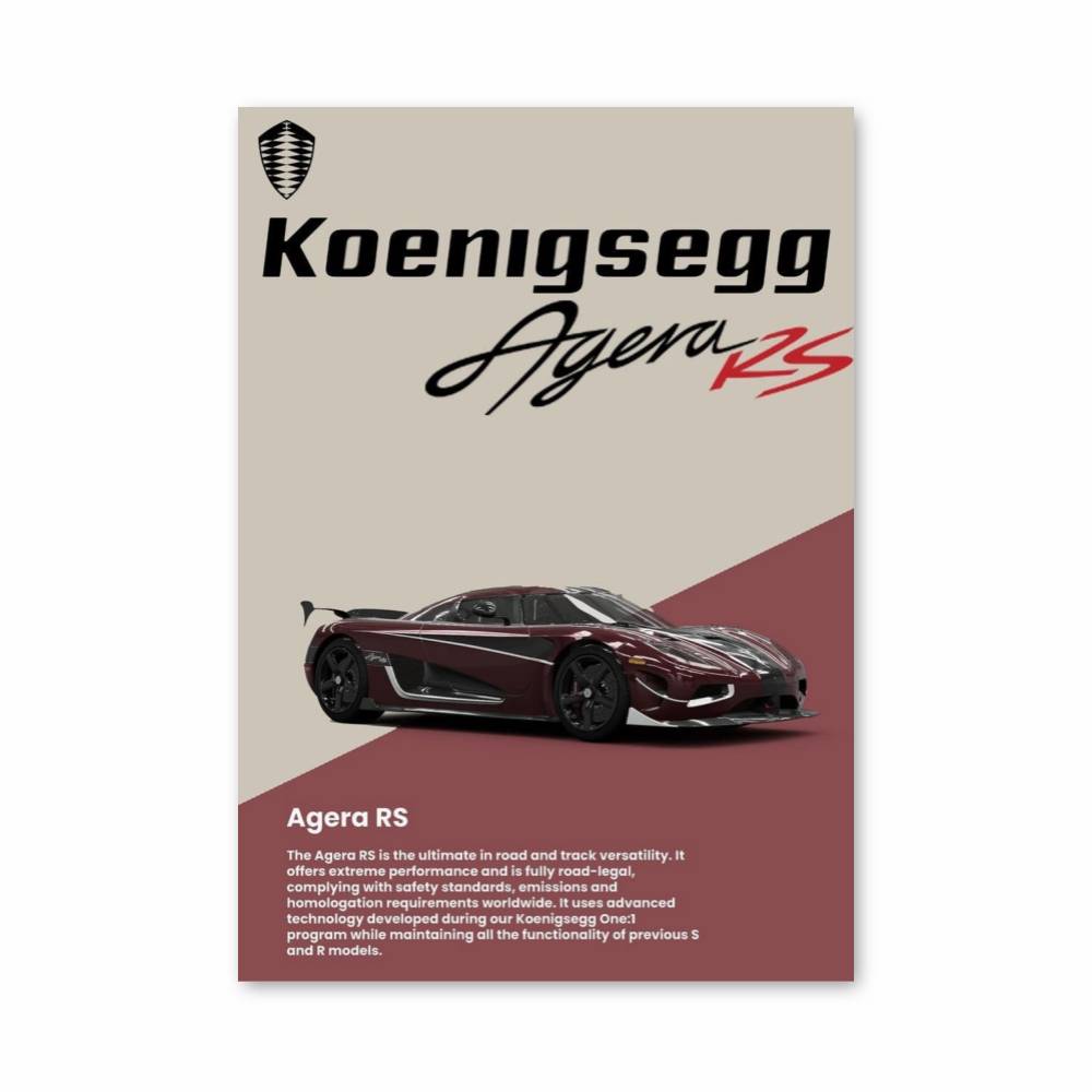 Poster Agera RS | Aesthetic Posters
