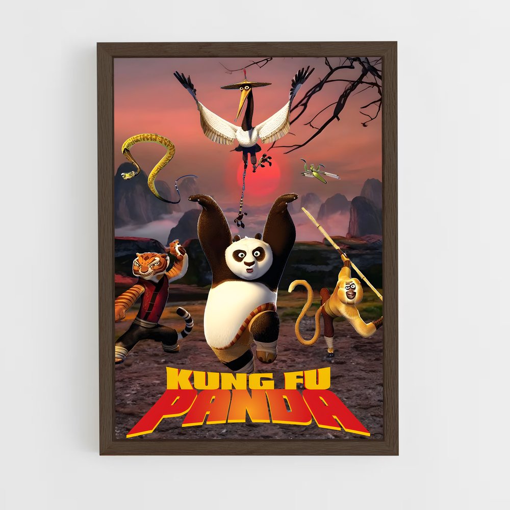 kung-fu-panda-9 cadre Bois foncé
