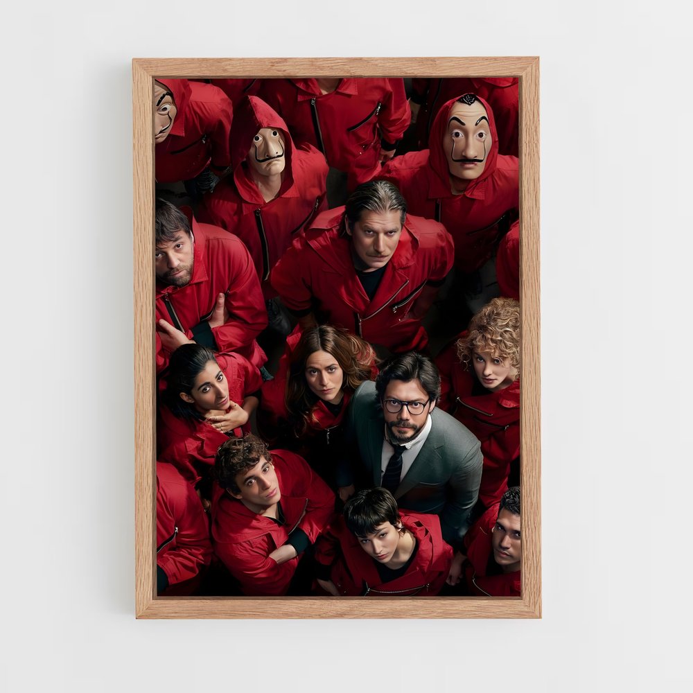 la-casa-de-papel-3 cadre Bois clair