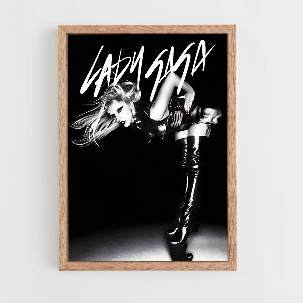 lady-gaga-1 cadre Bois clair
