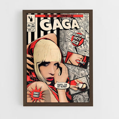 lady-gaga-11 cadre Bois foncé