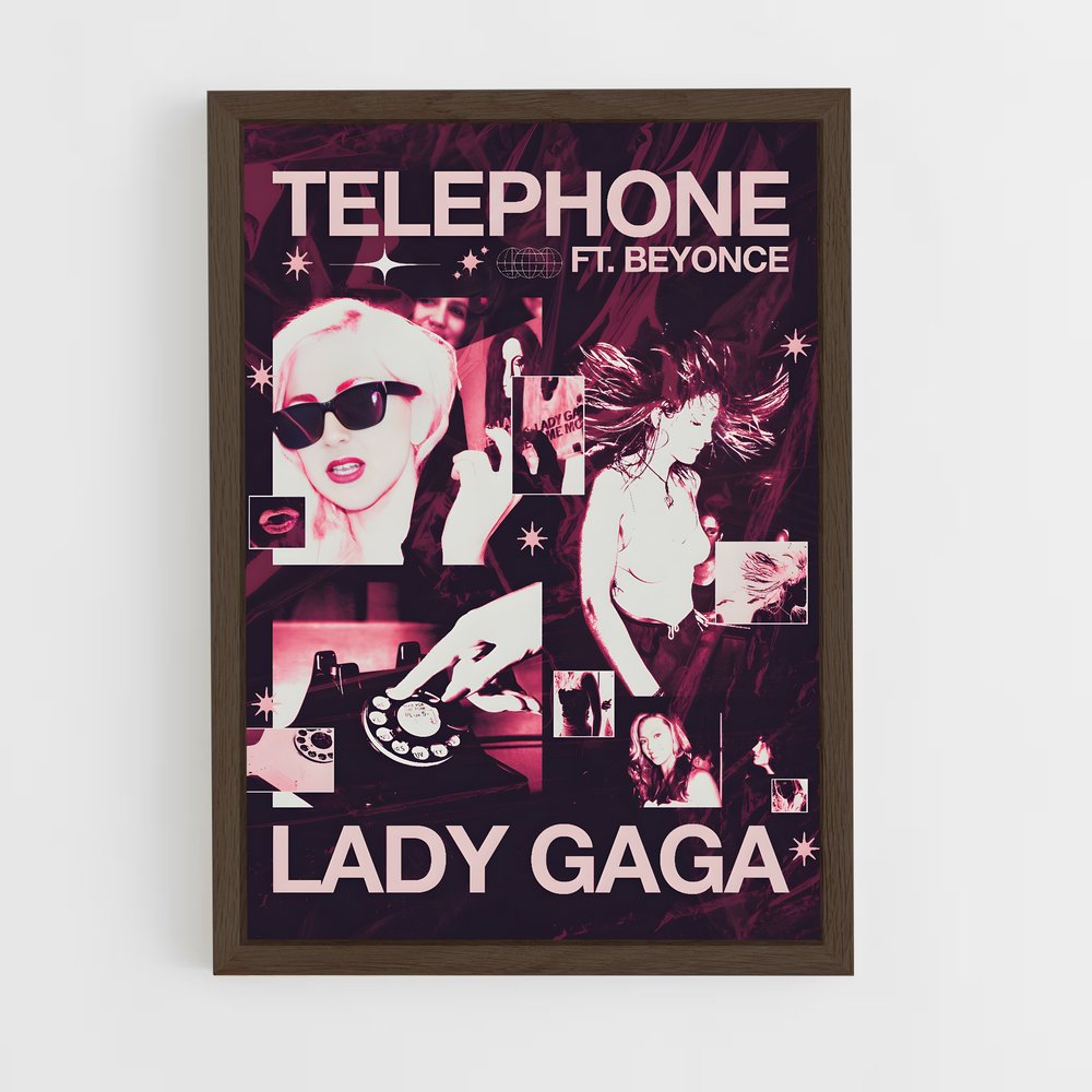 lady-gaga-6 cadre Bois foncé