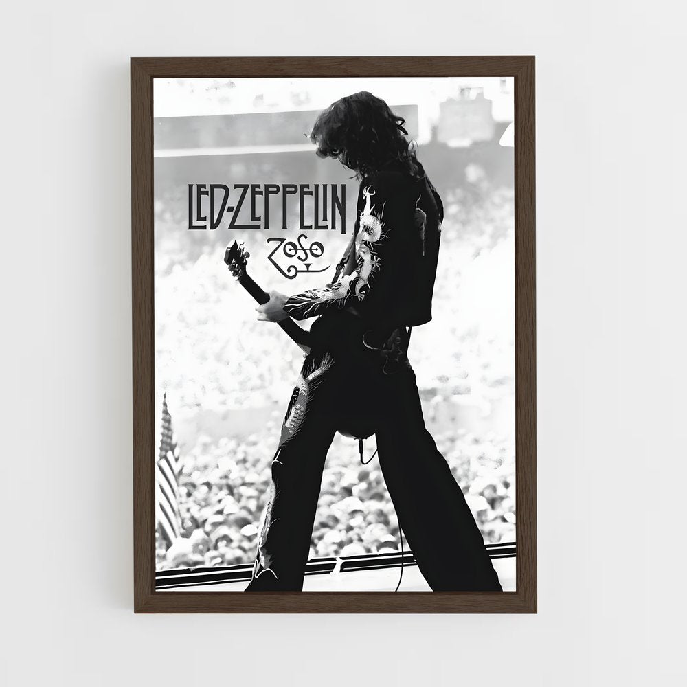 led-zeppelin-12 cadre Bois foncé