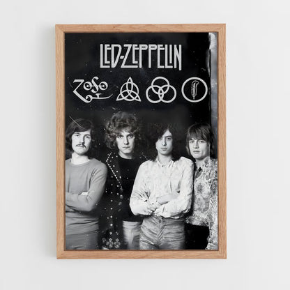 led-zeppelin-14 cadre Bois clair