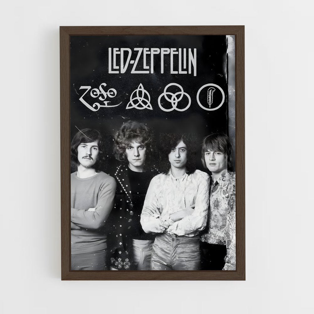 led-zeppelin-14 cadre Bois foncé