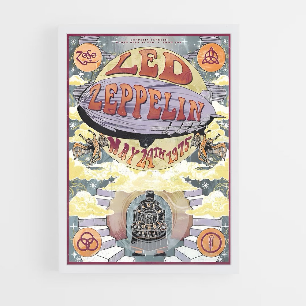 led-zeppelin-7 cadre Blanc