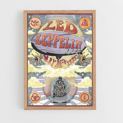 led-zeppelin-7 cadre Bois clair