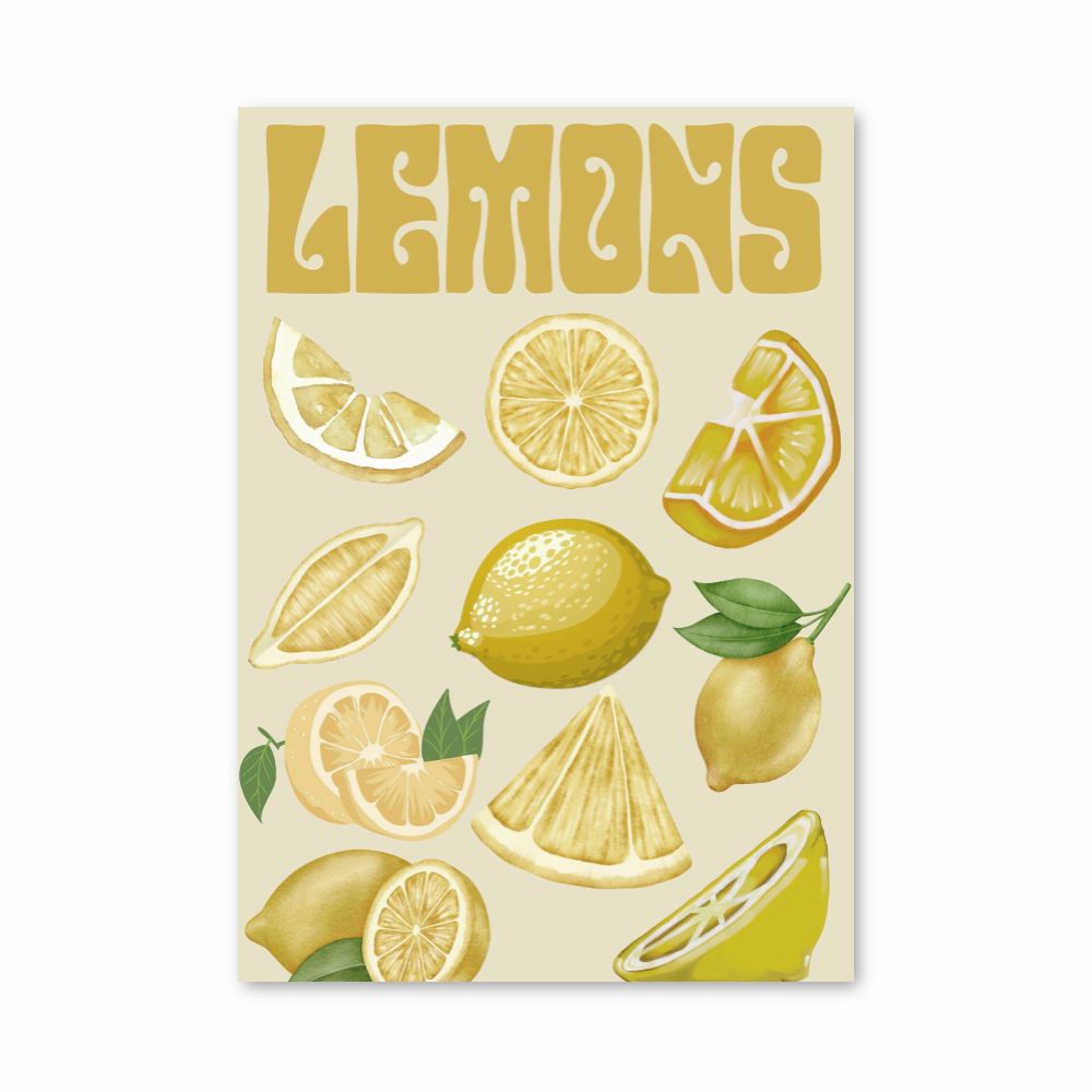 Lemon Raspberry Poster Lemon Posters – Aesthetic Posters