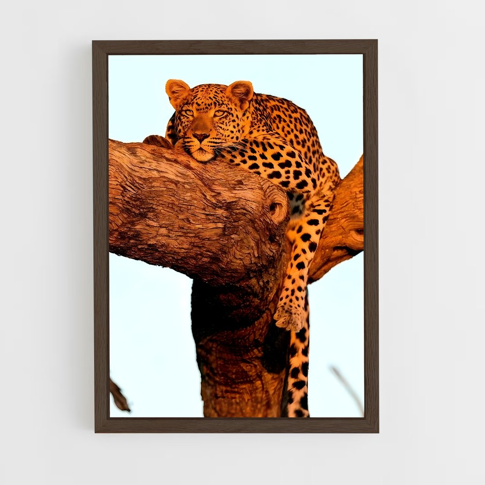 leopard-11 cadre Bois foncé