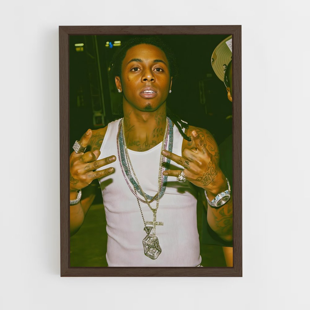 lil-wayne-11 cadre Bois foncé