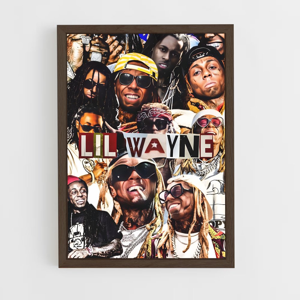 lil-wayne-4 cadre Bois foncé