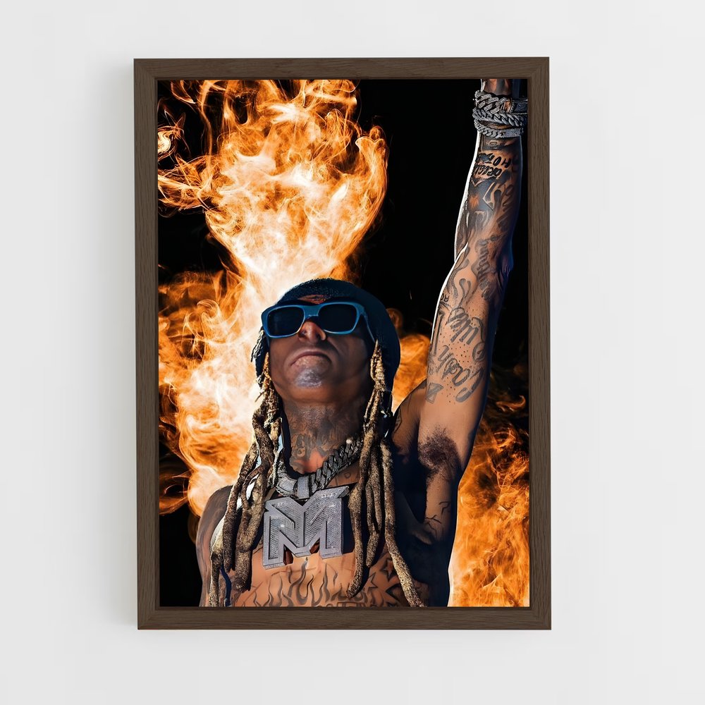 lil-wayne-6 cadre Bois foncé