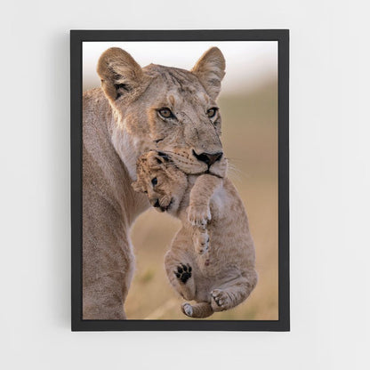 Lioness and Cub Poster