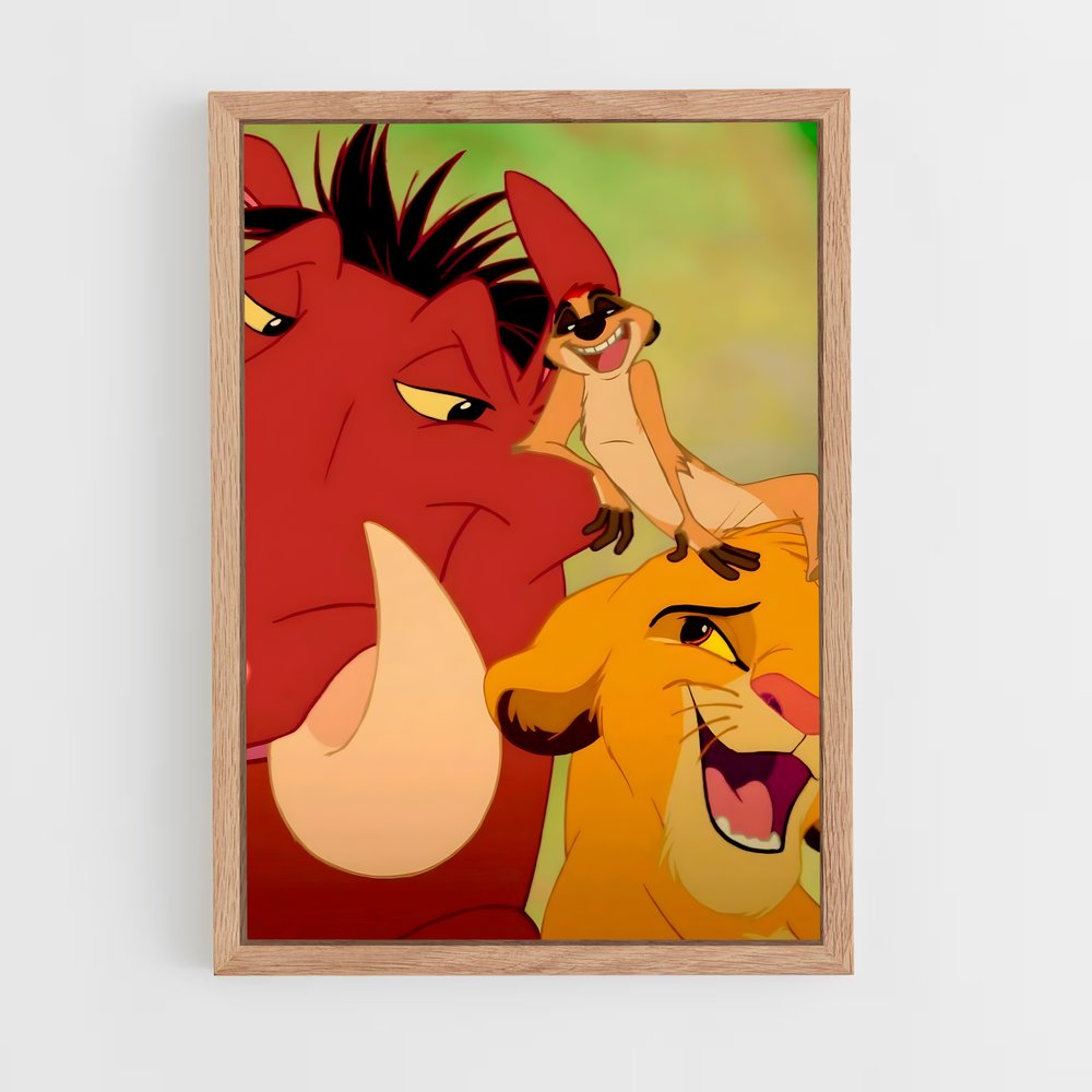 lion-king-10 cadre Bois clair