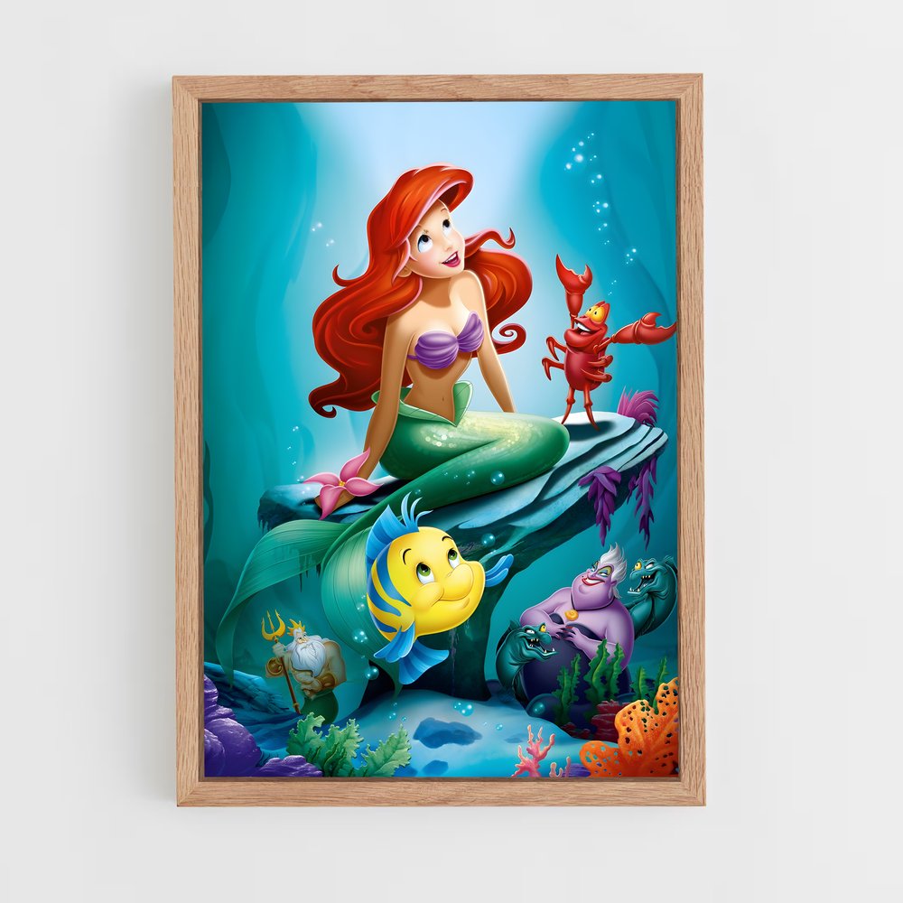 little-mermaid-1 cadre Bois clair
