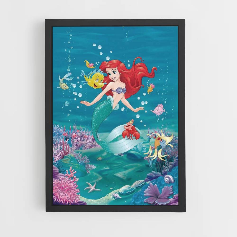 Poster Drawing Ariel Flounder