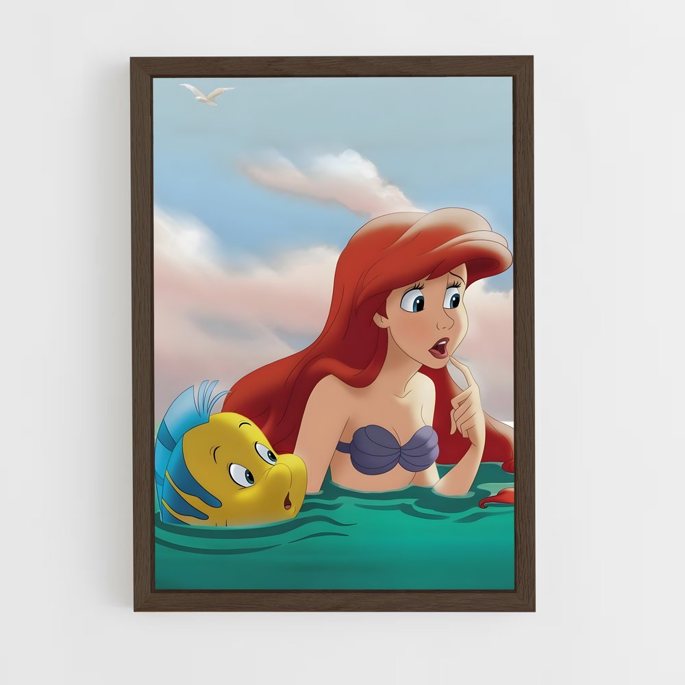 little-mermaid-8 cadre Bois foncé