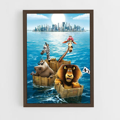 madagascar-3 cadre Bois foncé