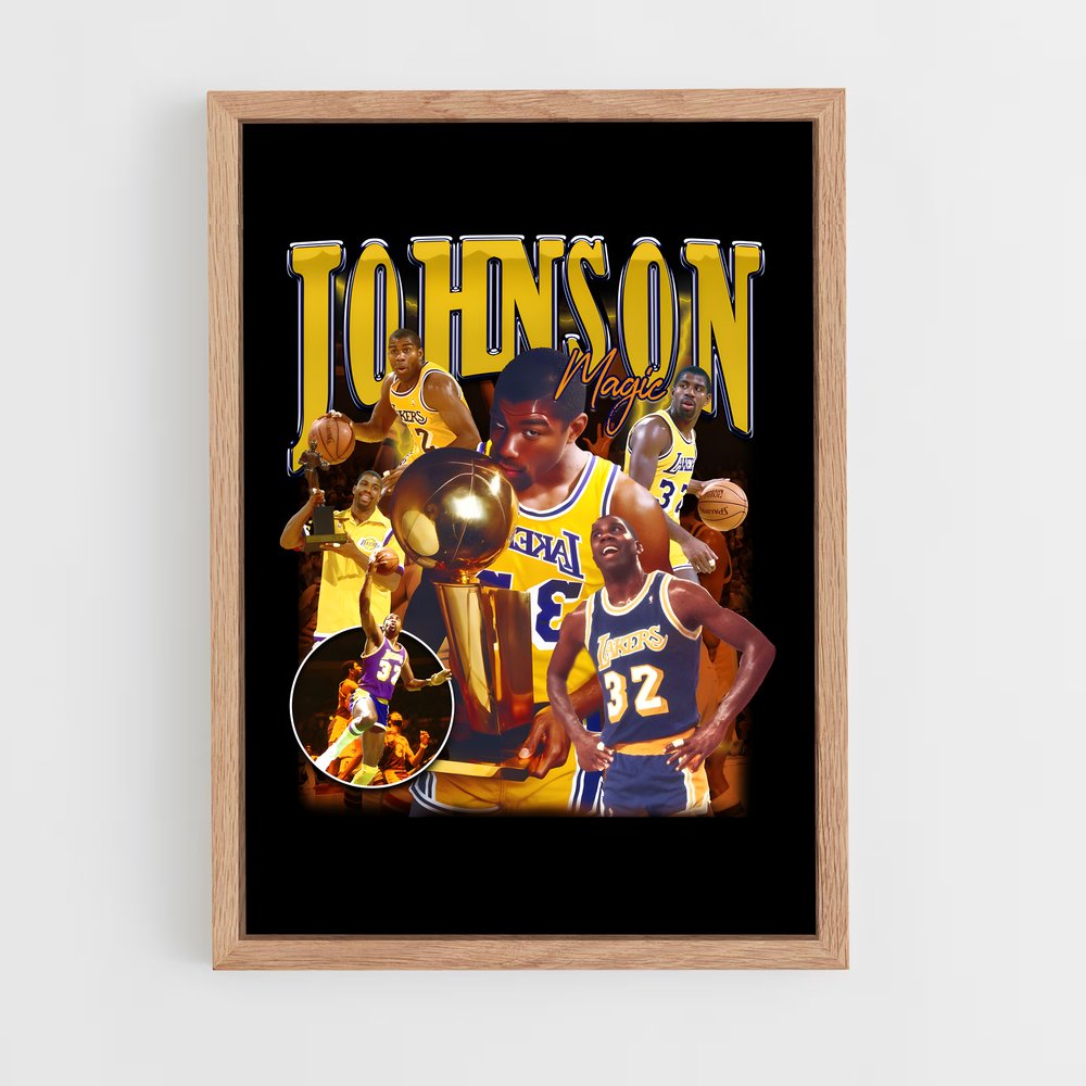 magic-johnson-11 cadre Bois clair