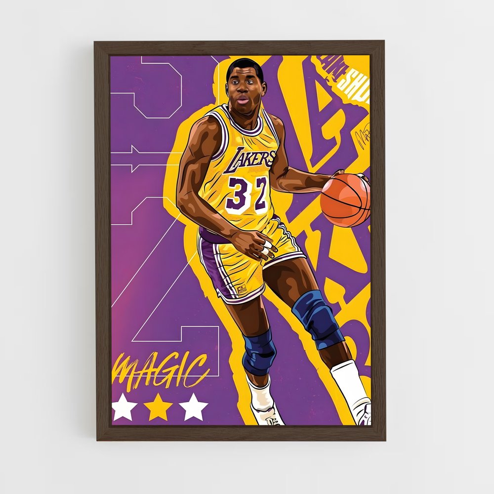 magic-johnson-2 cadre Bois foncé