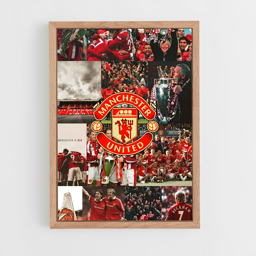 manchester-united-1 cadre Bois clair