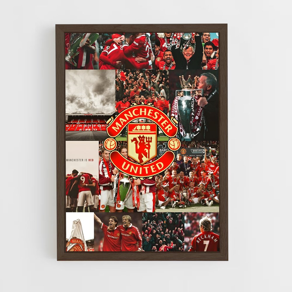 manchester-united-1 cadre Bois foncé