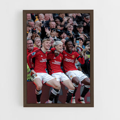 manchester-united-4 cadre Bois foncé