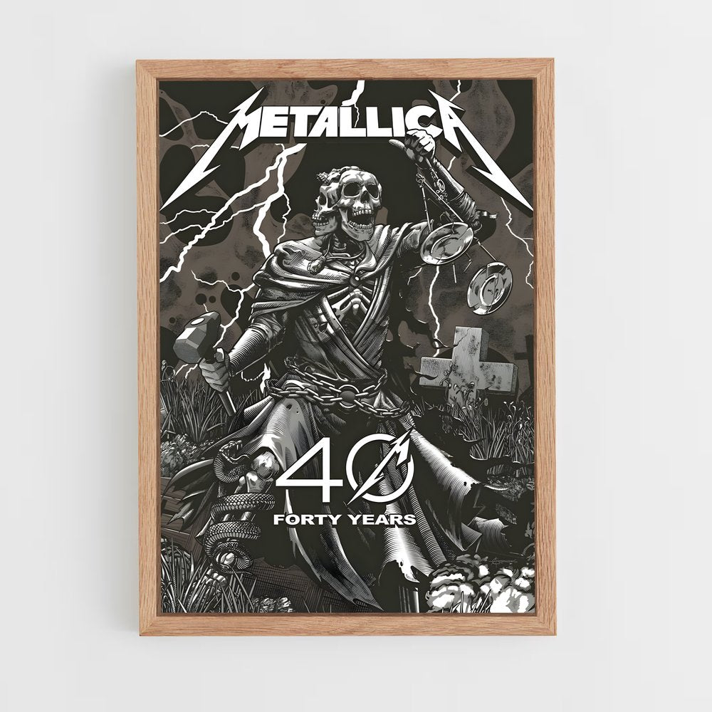 metallica-1 cadre Bois clair