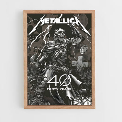 metallica-1 cadre Bois clair